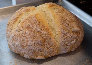 Griddle soda bread baked in the oven